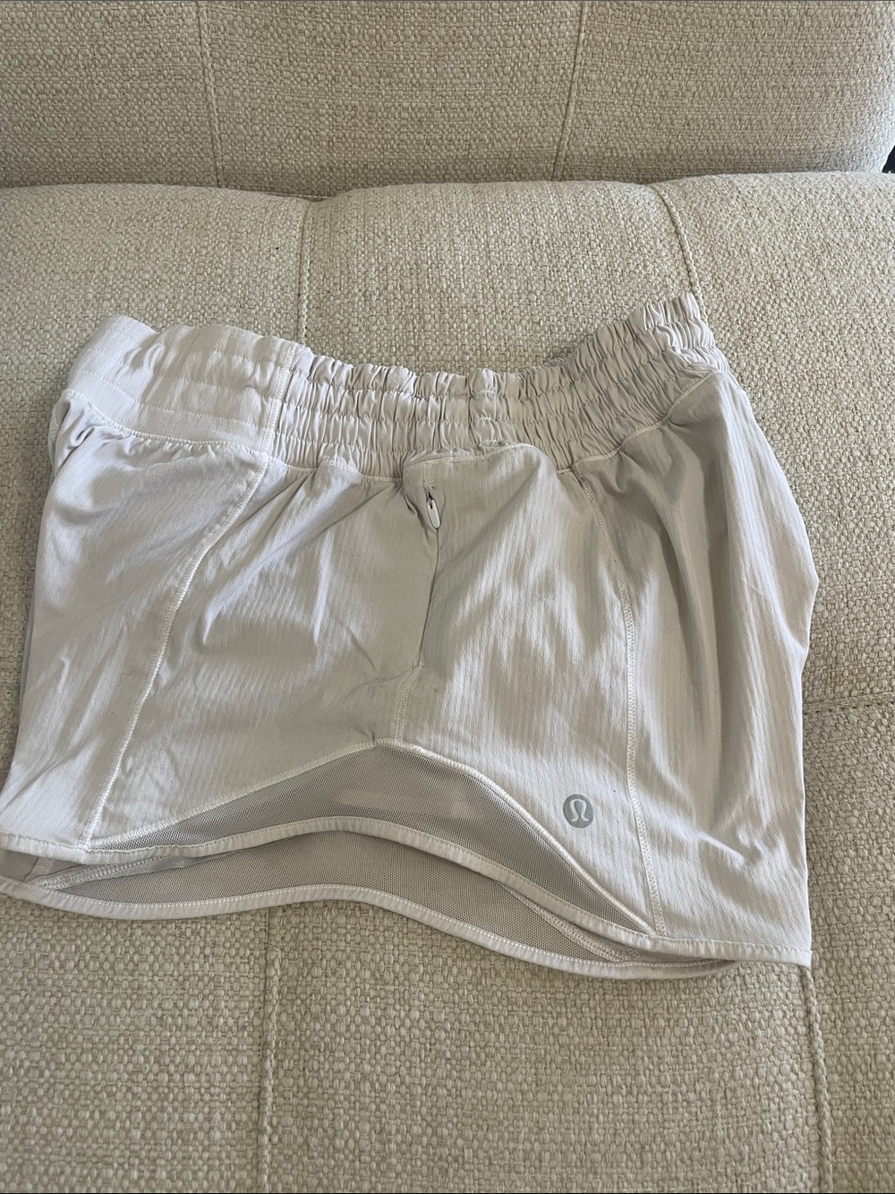 lululemon athletica Light Beige/Off-White Athletic Shorts